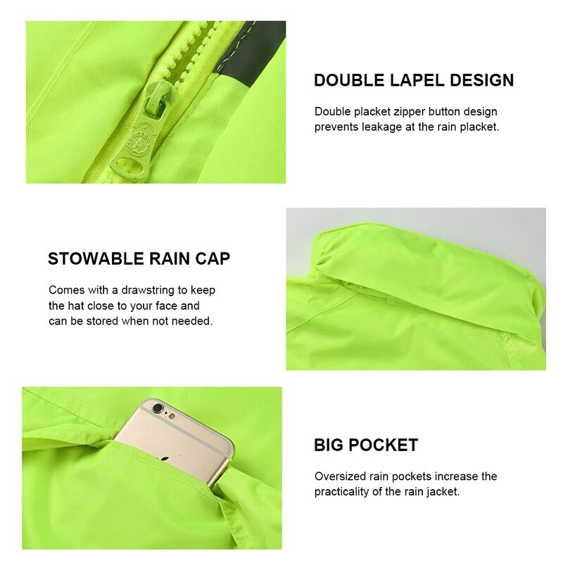 Reflective Raincoat Supplier - High Quality Waterproof Hooded Rain Suit Construction