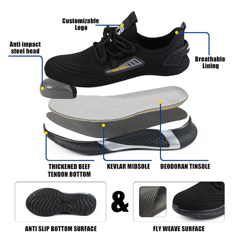 Steel Toe Safety Shoes Supplier - High Quality Breathable Waterproof Non-Slip