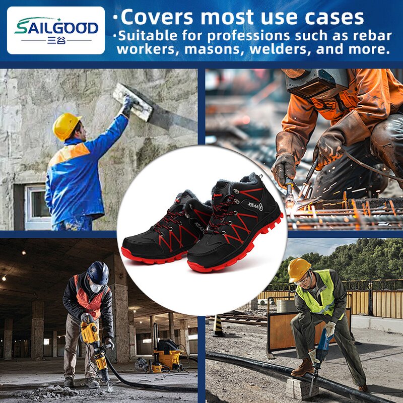 Safety Work Boots Factory - Men's Steel Toe Smash-Proof Microfibre Rubber Sole