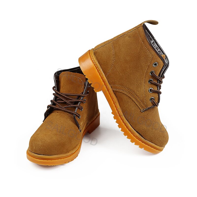 Steel Toe Work Boots Supplier - Puncture-Resistant High Ankle Suede Cowboy Rubber