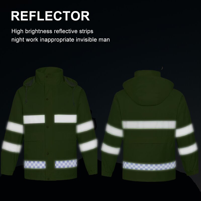 Hi-Vis Raincoat Supplier - Hot Selling Waterproof Reflective Jacket Oxford Cloth
