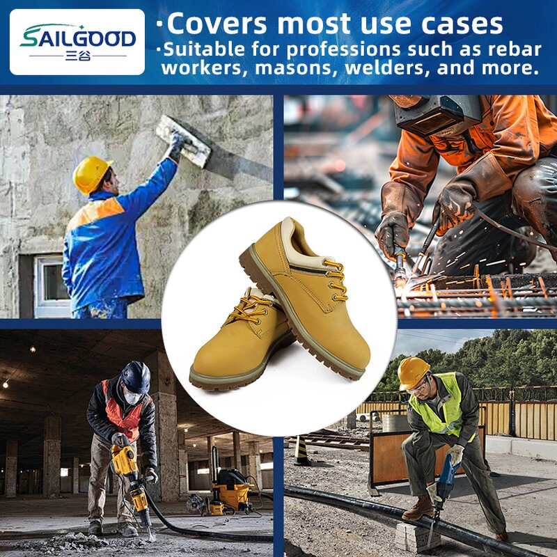 Steel Toe Work Safety Shoes Supplier - SAILGOOD Men's Lightweight Black Oil Waterproof