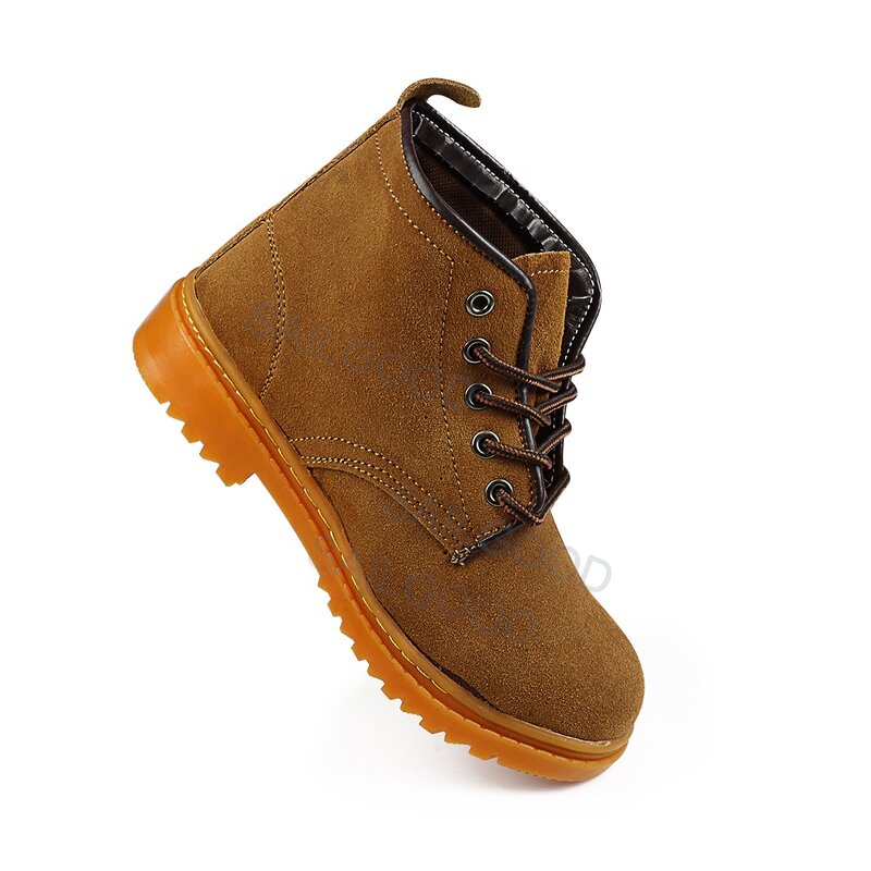 Steel Toe Work Boots Supplier - Puncture-Resistant High Ankle Suede Cowboy Rubber