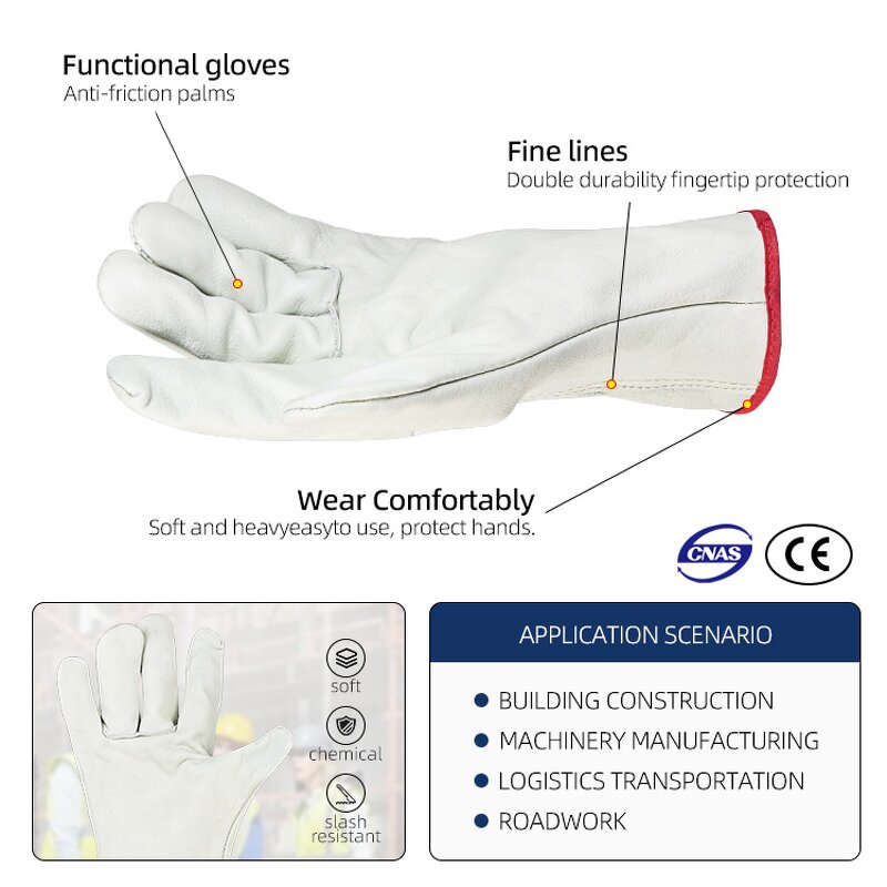 Cowhide Work Gloves Manufacturer - OEM Heat Resistant Cut Proof Leather Construction