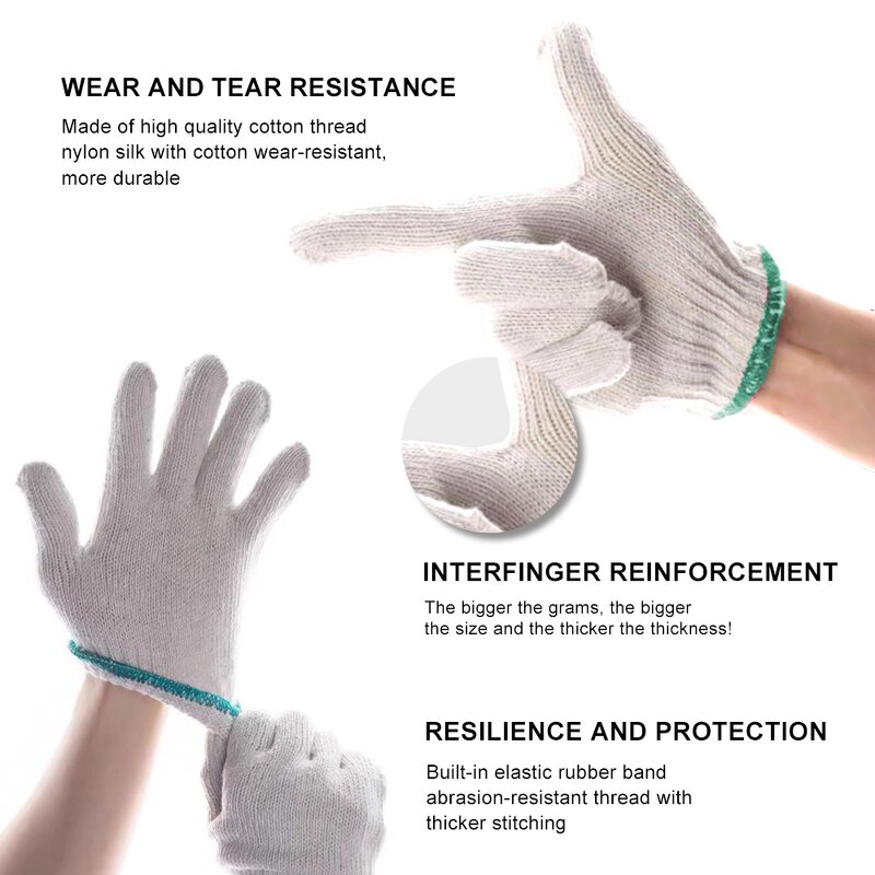 Cotton Yarn Gloves Manufacturer - SAILGOOD Large Size White Knit Painters Mechanics
