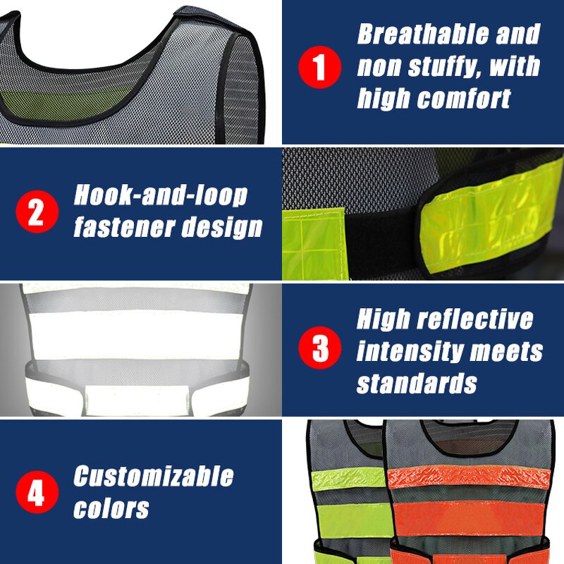 Reflective Safety Vest Supplier - Hi Vis Mesh Breathable Polyester Construction Traffic