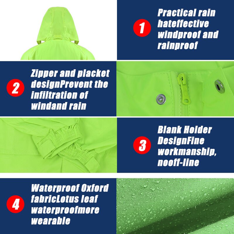 Hi-Vis Raincoat Factory - Waterproof Long Hooded Outdoor Workwear Full Body Protection