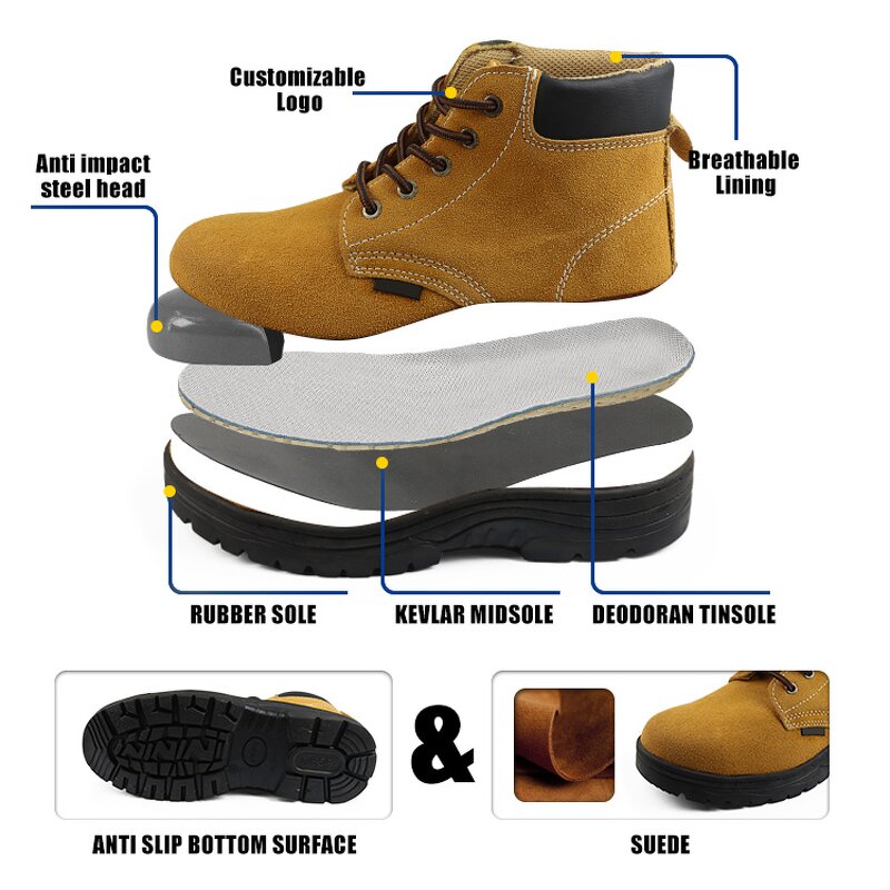 Winter Safety Boots Factory - Steel Toe PU Insole Lightweight Slip-Resistant