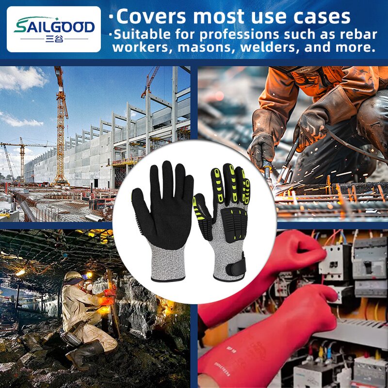 Cut Resistant Gloves Factory - Level 5 HPPE Fiber Anti Impact TPR Industrial Construction