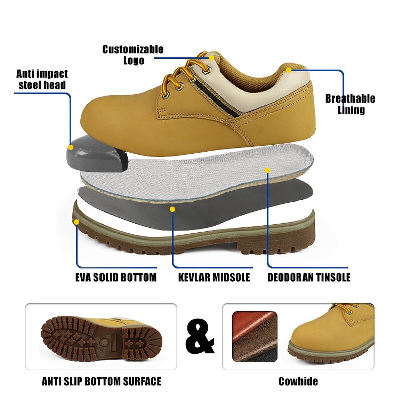 Steel Toe Work Safety Shoes Supplier - SAILGOOD Men's Lightweight Black Oil Waterproof