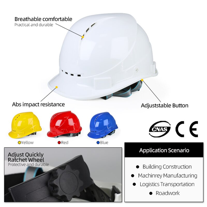 Construction Safety Helmet Supplier - High Quality ABS Custom Logo ANSI EN397 Certified