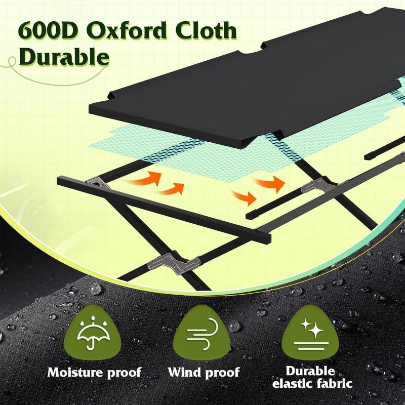 Portable Camping Cot Factory - Adults Folding Sleeping Cot with Carry Bag Wide