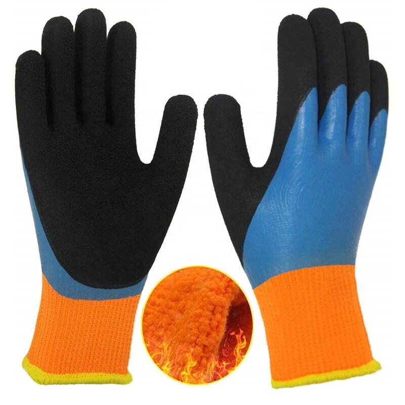 Winter Work Gloves Manufacturer - 15 Gauge Waterproof Thermal Double Coated Nylon Terry