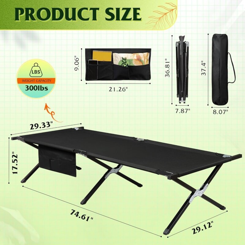 Portable Camping Cot Factory - Adults Folding Sleeping Cot with Carry Bag Wide
