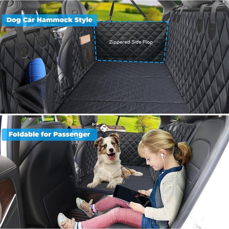 SUV Dog Cover Factory - Hard Bottom Holds Waterproof Hammock Pet Protector Mesh Window