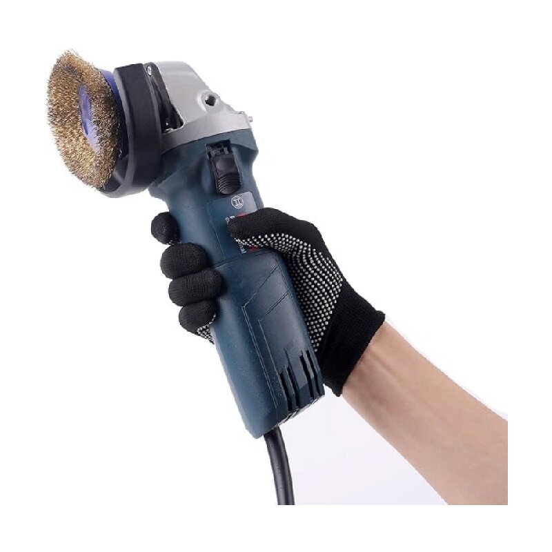 Work Gloves Manufacturer - Cotton Poly Safety Stretchy Thin Liners Dotted Anti Slip