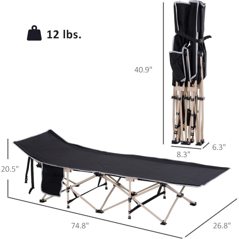Folding Sleeping Cot Supplier - Adults Portable Camping Carry Bag Wide Cot