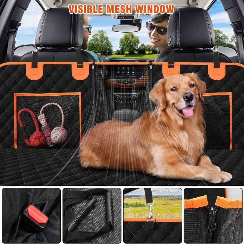 Dog Car Cover Manufacturer - Hard Bottom Waterproof Hammock Pets Protector Mesh Window