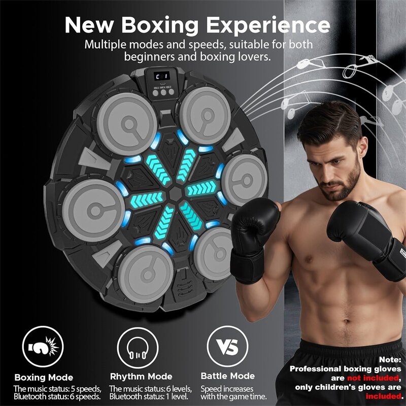 Music Boxing Machine Factory - Kids Adults Wall Mounted Interactive Trainer