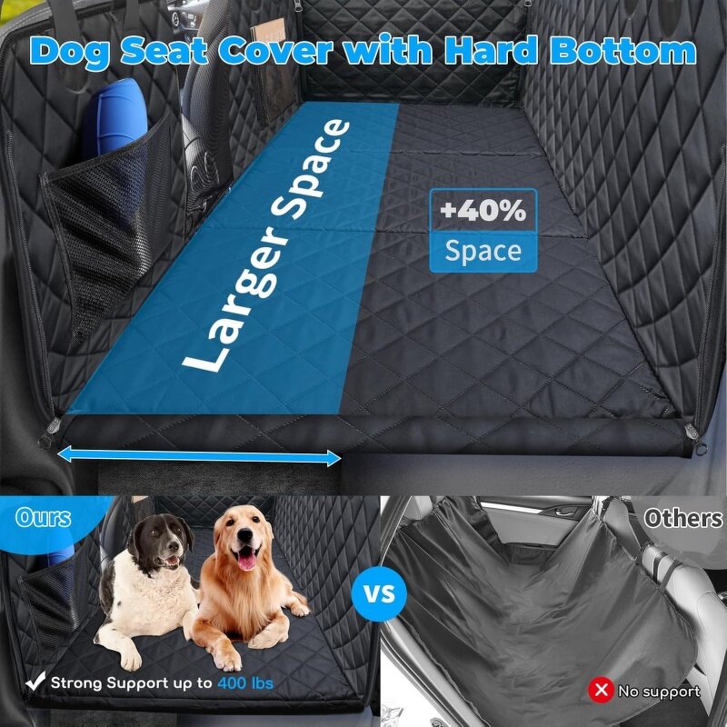 SUV Dog Cover Factory - Hard Bottom Holds Waterproof Hammock Pet Protector Mesh Window