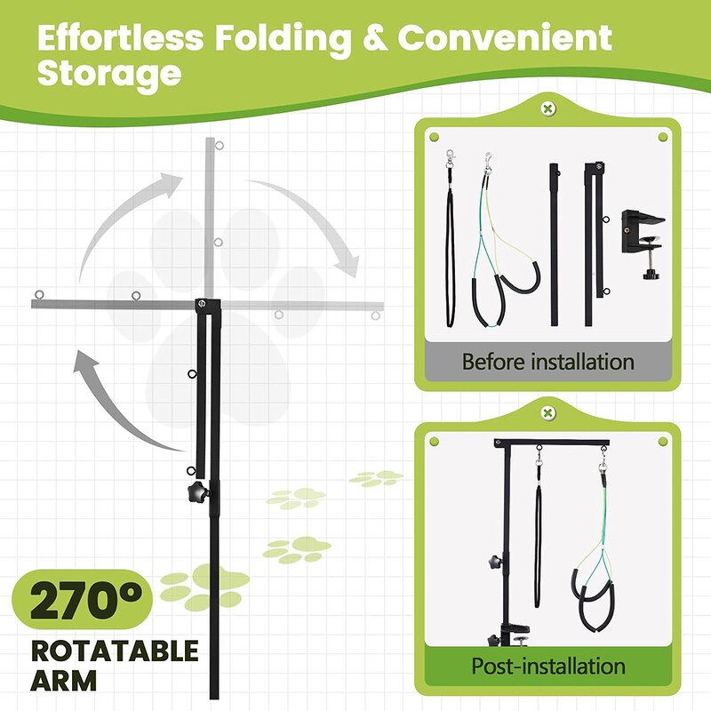 Dog Grooming Clamp Supplier - Ideal for Small Medium Pets Adjustable Table Arm Hammock