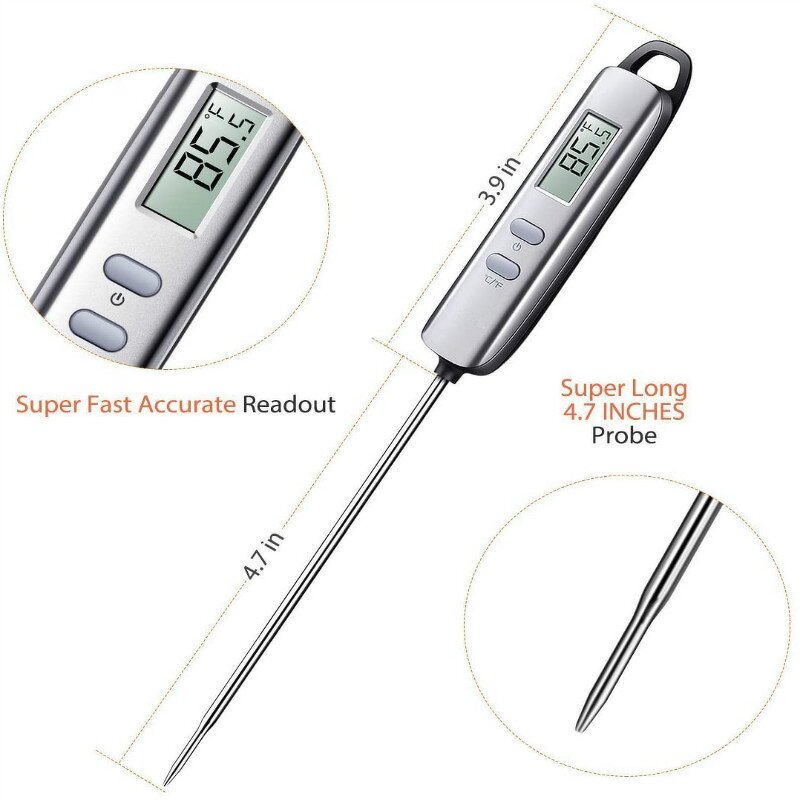 Kitchen Thermometer Factory - Long Probe BBQ Grill Smoker Oil Milk Yogurt Instant Read