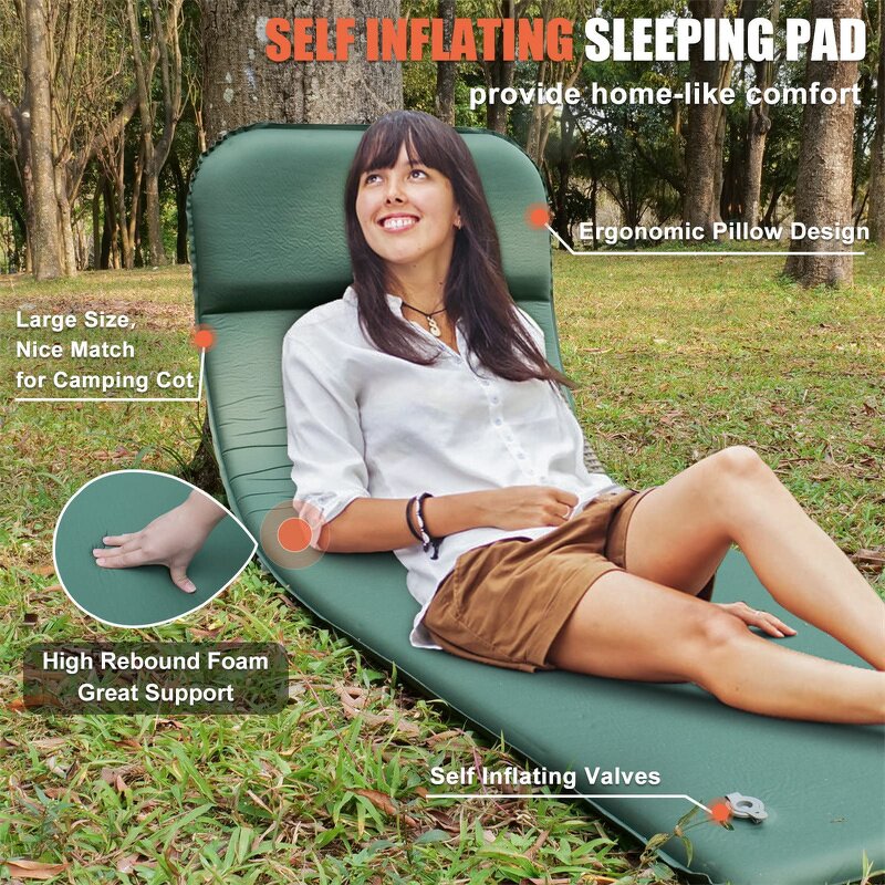Camping Sleeping Pad Supplier - Thick Mat Camping Mats Pillow Backpacking Traveling Hiking