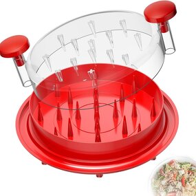 Kitchen Food Processor Supplier - Clear Lid Degree Rotating Cover 3 Shredding Levels Chicken