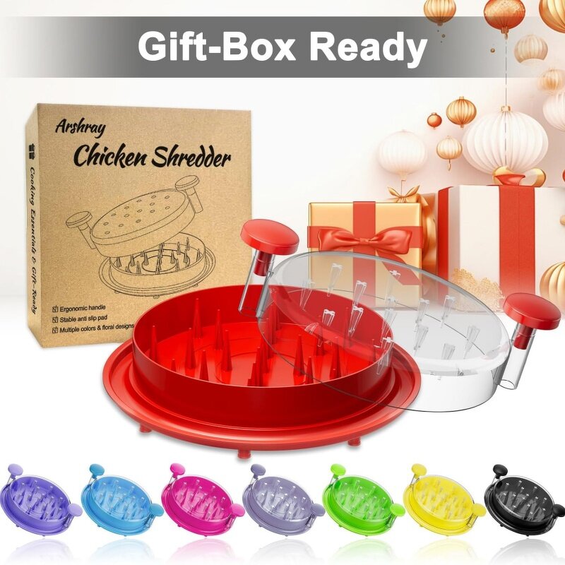 Kitchen Food Processor Supplier - Clear Lid Degree Rotating Cover 3 Shredding Levels Chicken