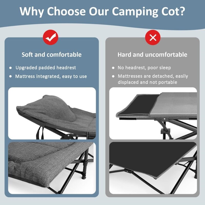Folding Sleeping Cot Manufacturer - Adults Portable Camping Cot with Carry Bag