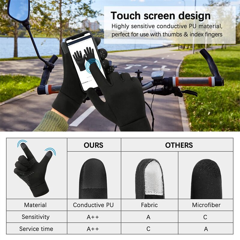 Touch Screen Gloves Factory - Sensitive Cold Weather Texting Fingers Fleece Lined Windproof