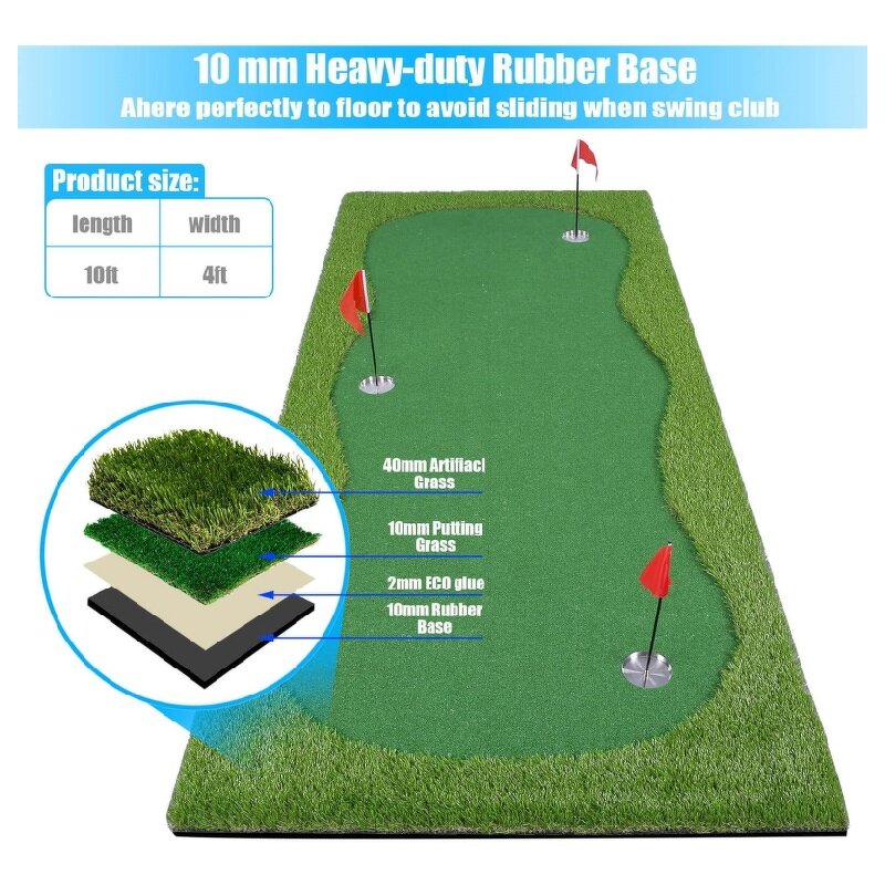 Golf Putting Mat Manufacturer - Green Long Challenging Putter Training Indoor Outdoor