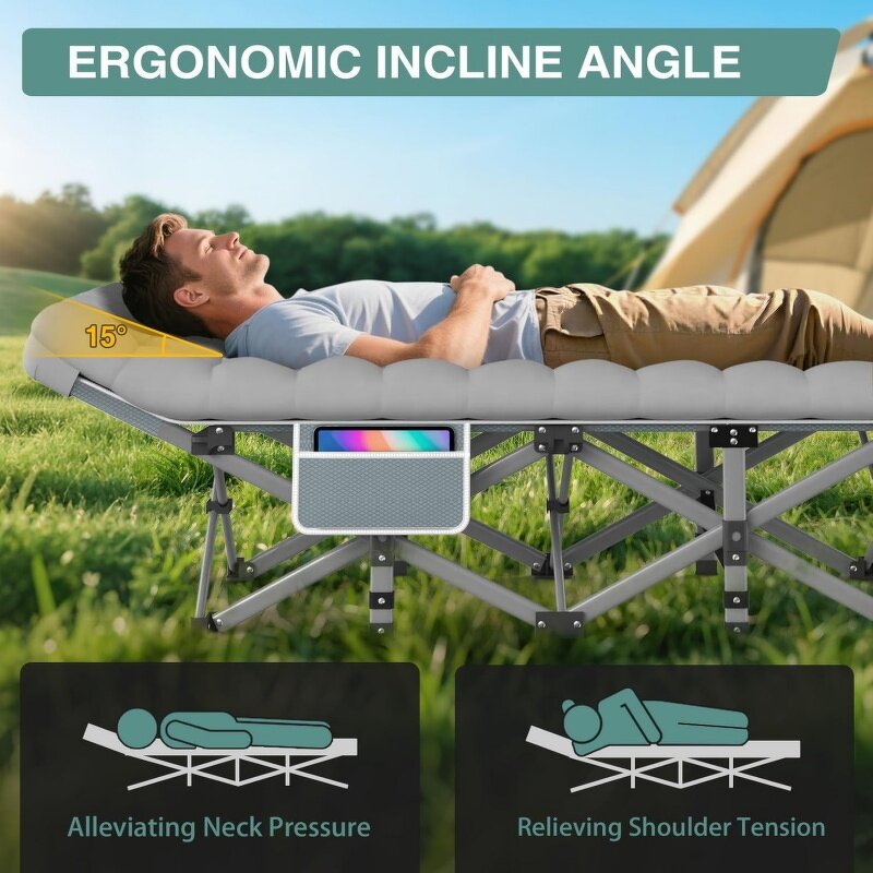 Camping Cot Bed Manufacturer - Adults Folding Sleeping Cot with Carry Bag Wide
