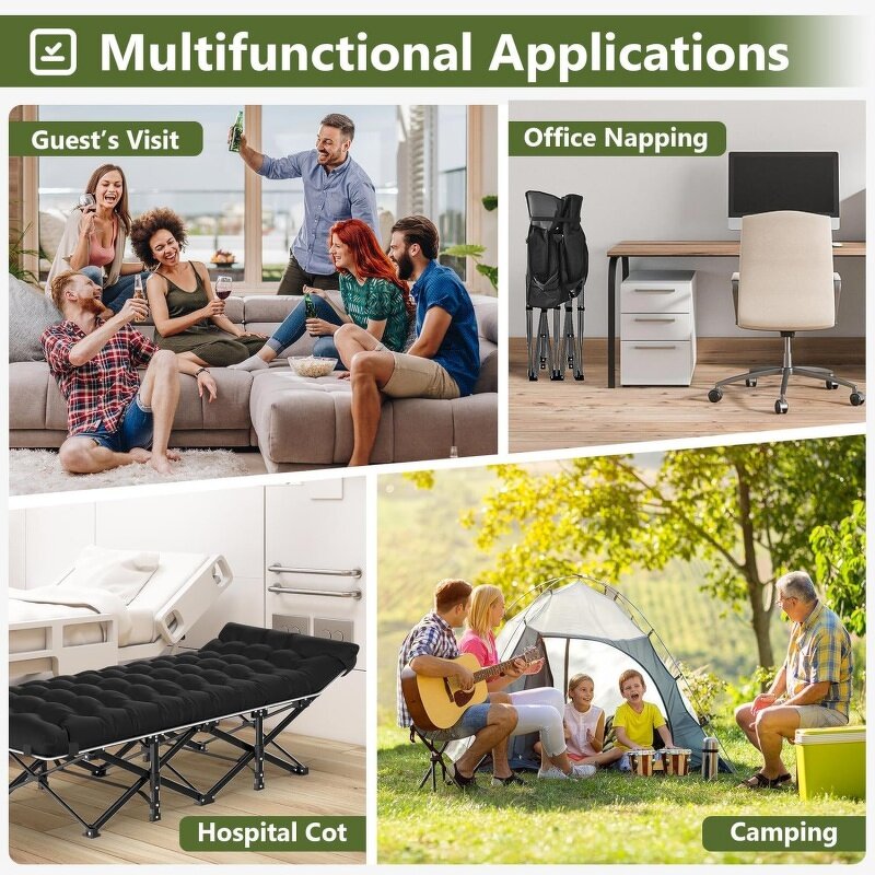 Camping Cot with Bag Manufacturer - Adults Folding Sleeping Cot Portable Wide Cot