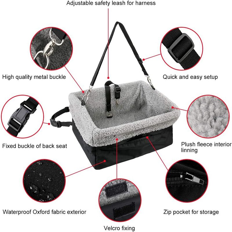 Dog Car Seat Factory - Collapsible Canvas Easy Clean Metal Frame Adjustable Straps