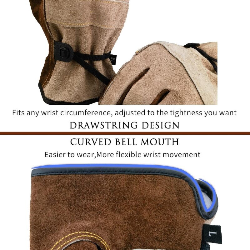 Leather Work Gloves Manufacturer - Men Women Large Gardening Construction Farm Cotton Lined