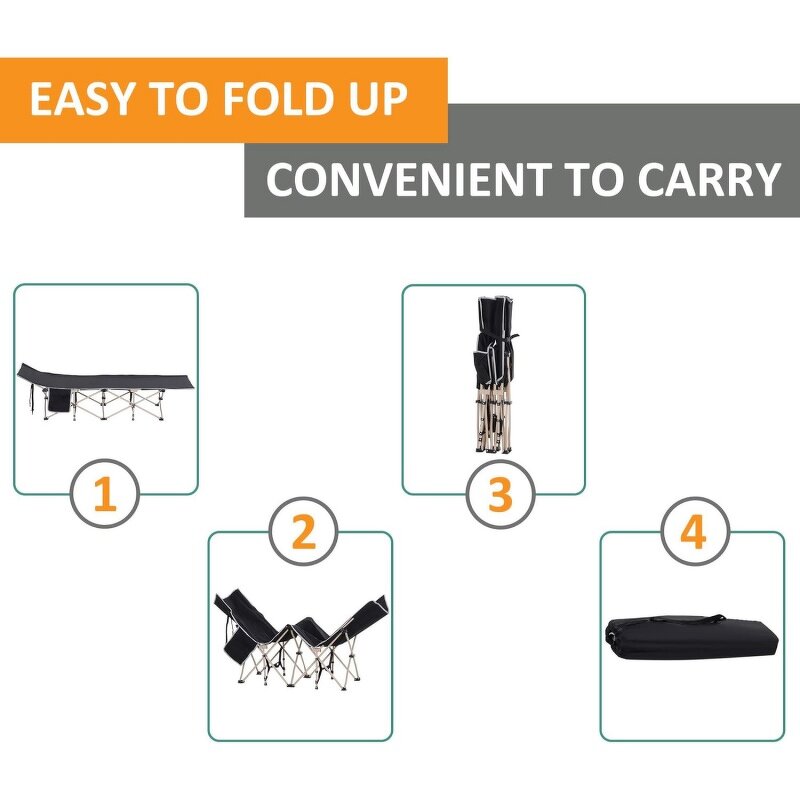 Folding Sleeping Cot Supplier - Adults Portable Camping Carry Bag Wide Cot