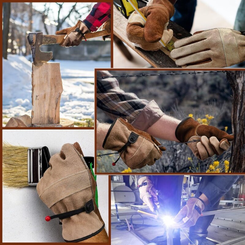 Leather Work Gloves Manufacturer - Men Women Large Gardening Construction Farm Cotton Lined