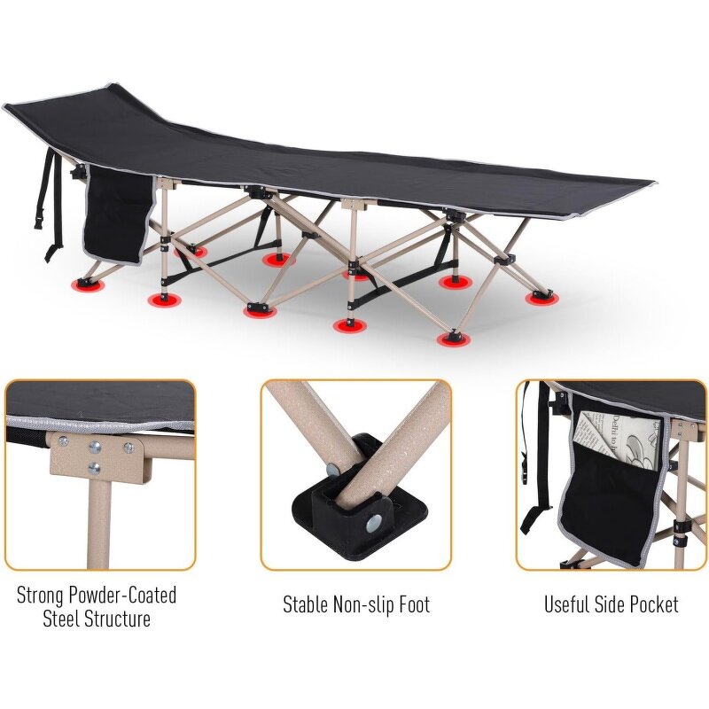 Folding Sleeping Cot Supplier - Adults Portable Camping Carry Bag Wide Cot