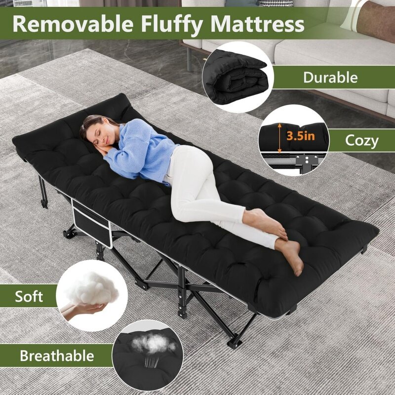 Camping Cot with Bag Manufacturer - Adults Folding Sleeping Cot Portable Wide Cot