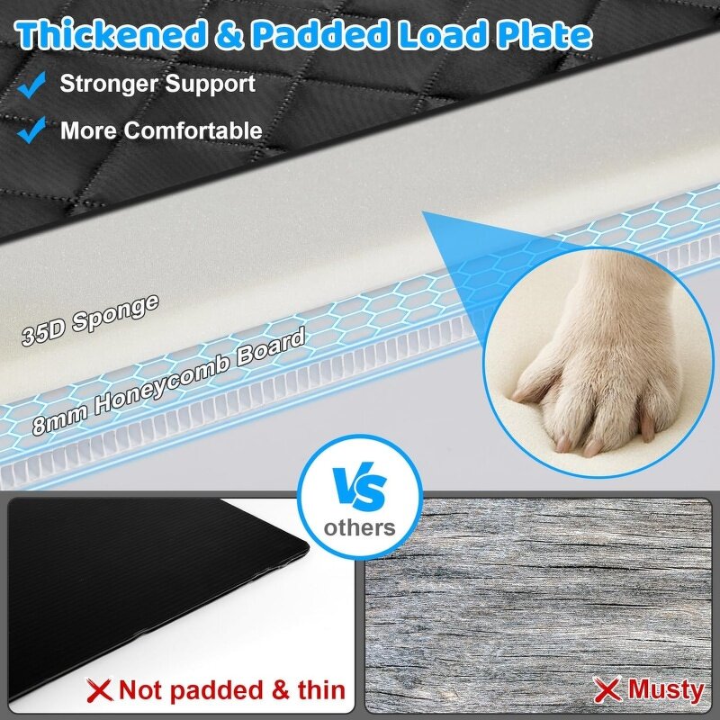 SUV Dog Cover Factory - Hard Bottom Holds Waterproof Hammock Pet Protector Mesh Window