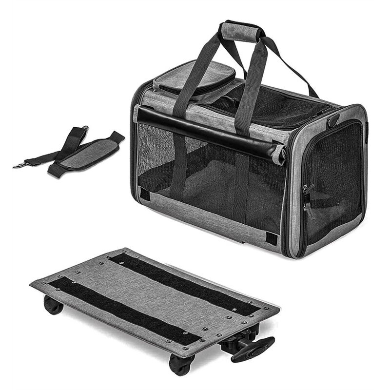 Dog Carrier with Wheels Manufacturer - Foldable Airline Approved Small Dogs Pet Travel