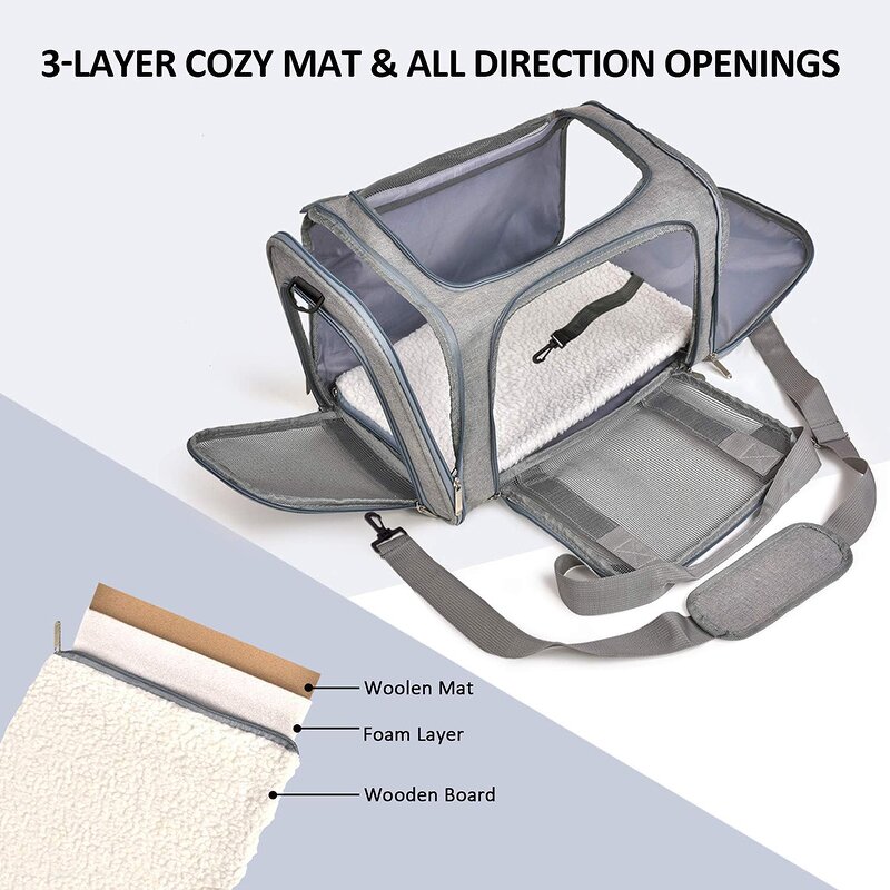 Travel Pet Carrier Supplier - Durable Lightweight Collapsible Airline Approved Soft Sided