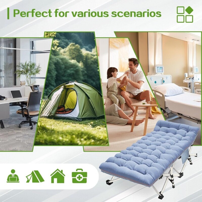Wide Camping Cot Supplier - Adults Folding Sleeping Cot Portable Travel Bed