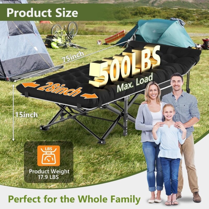 Camping Cot with Bag Manufacturer - Adults Folding Sleeping Cot Portable Wide Cot