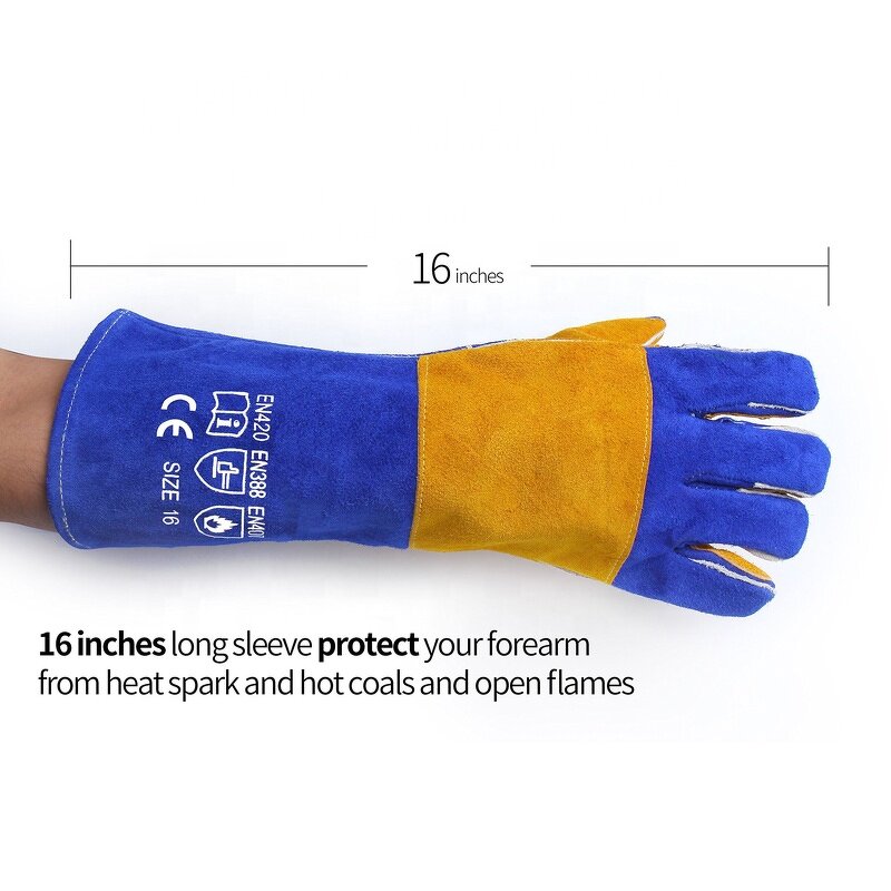 Leather Welding Mitts Supplier - Extra Long Sleeve Forge Oven Grill Fireplace Furnace