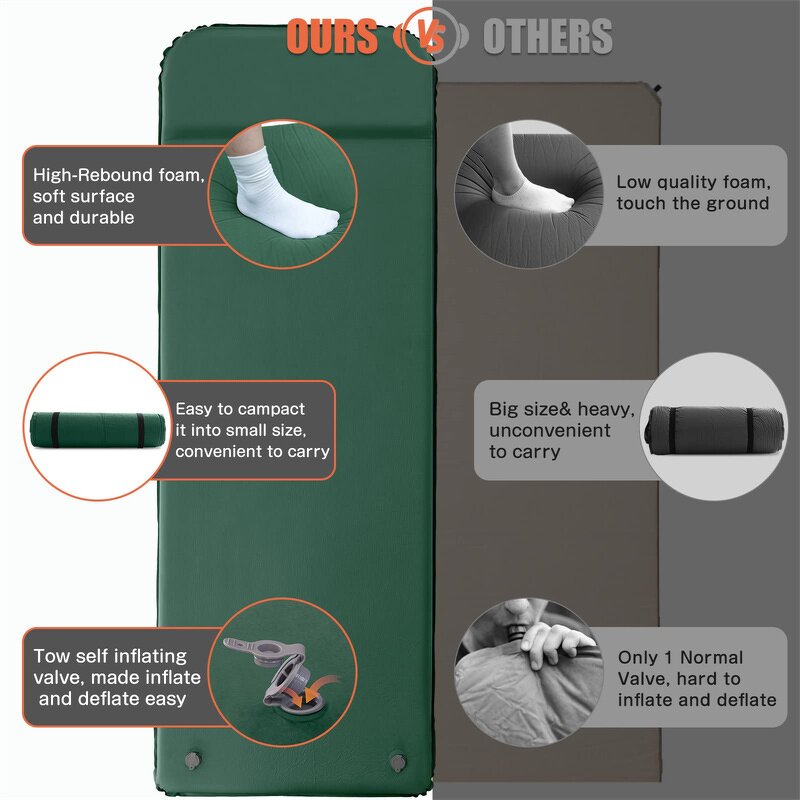 Camping Sleeping Pad Supplier - Thick Mat Camping Mats Pillow Backpacking Traveling Hiking