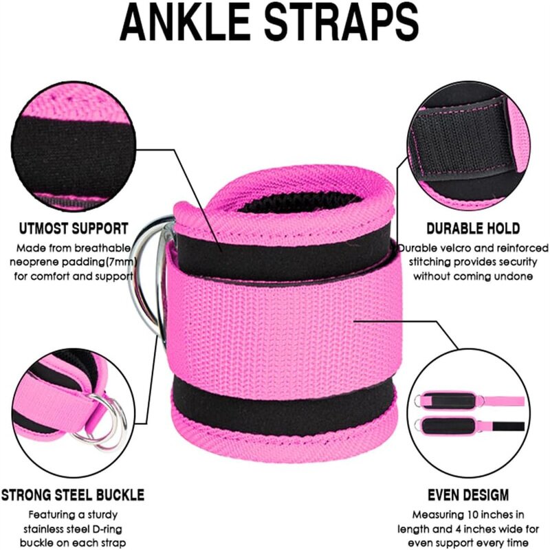 Ankle Straps Supplier - Wrist Cuffs Padded Fitness Glute Kickback D-Ring