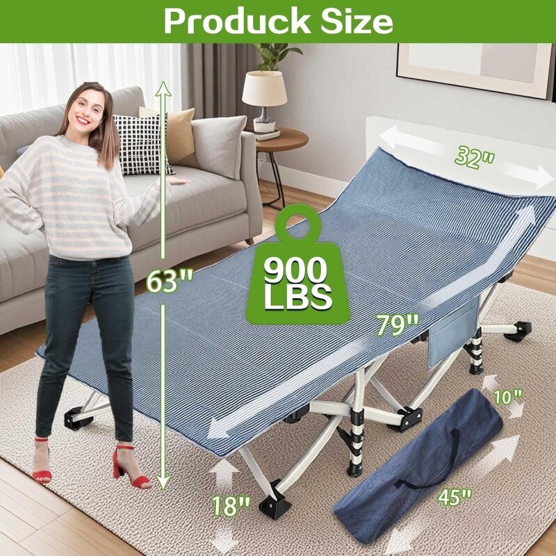 Wide Camping Cot Supplier - Adults Folding Sleeping Cot Portable Travel Bed
