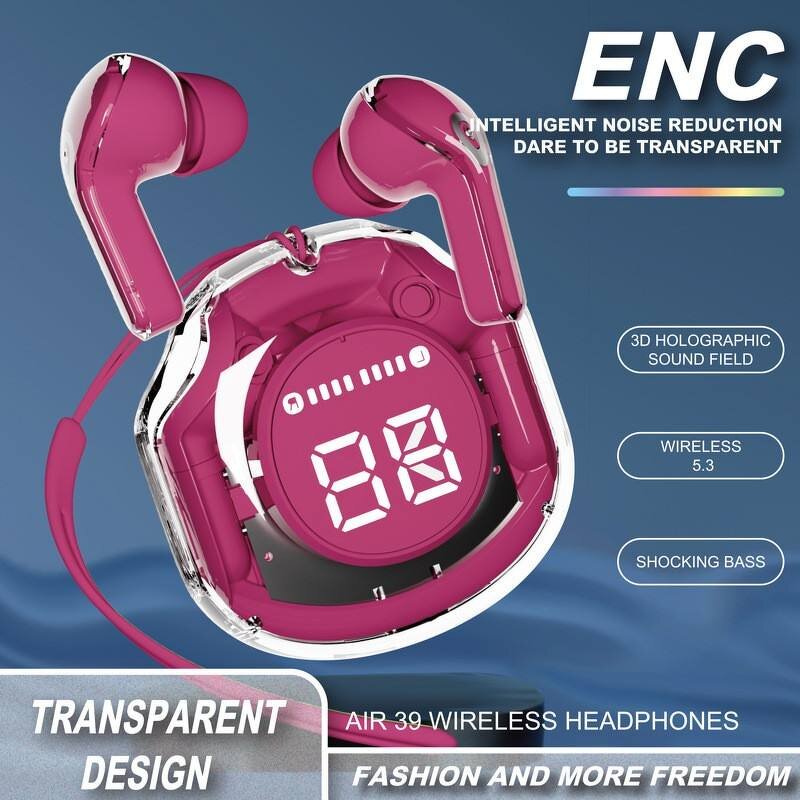 Transparent TWS Earbuds Manufacturer - Crystal BT5.3 Wireless Gaming Earphones